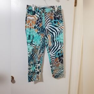 Marciano Hi Contrast  Animal Print  Slim Ankle Pants Size 4